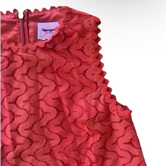 Kate Spade Lace Dune Shift Dress Women Size 8 Red Sleeveless Tunic Scalloped - Picture 5 of 7